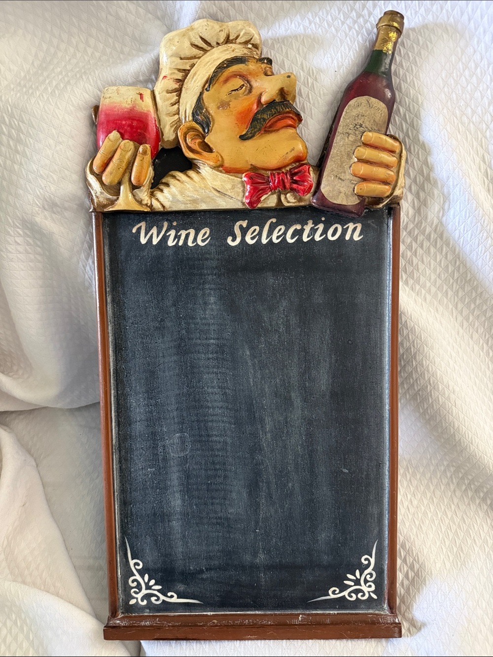 Vintage Italian Chef Wine Selection Chalkboard Sign Bistro Menu Board